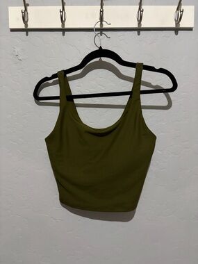 Old Navy Olive Green Scoop Neck Crop Tank